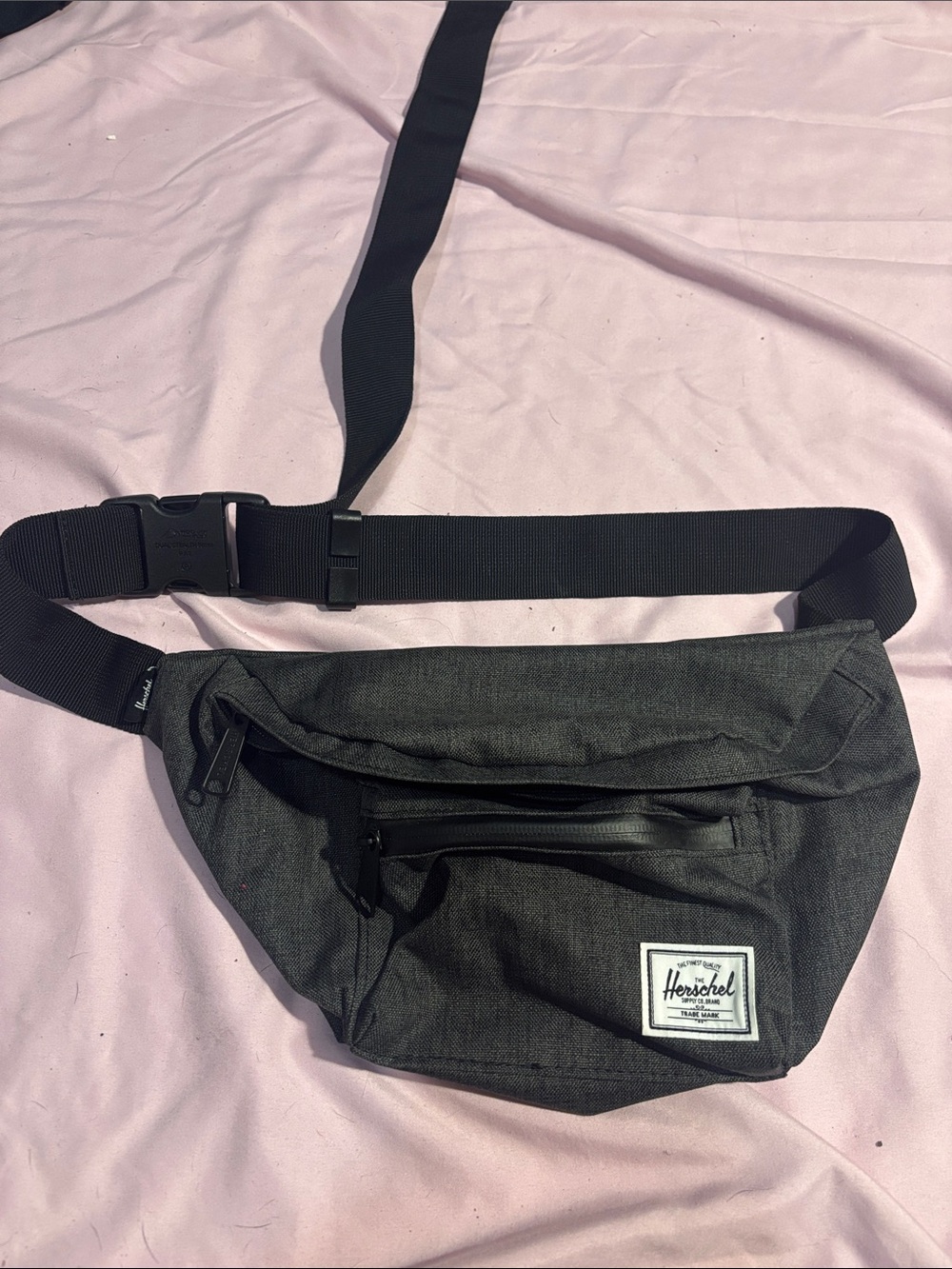 Herschel Supply Company Charcoal Black Waist Pack with Front Zip